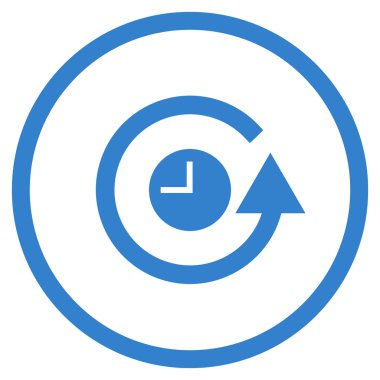 Saat düz yuvarlak vektör simgesi geri yükleme