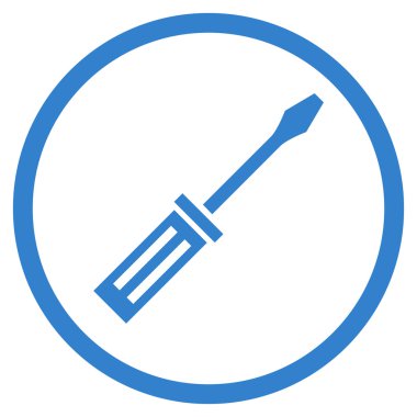 Tornavida düz yuvarlak vektör simgesi