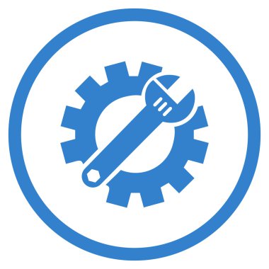 Sistem Kurulum düz yuvarlak vektör simgesi