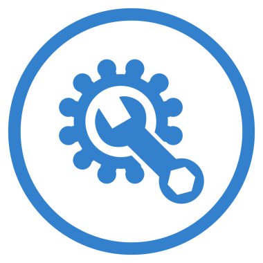 Sistem Kurulum düz yuvarlak vektör simgesi