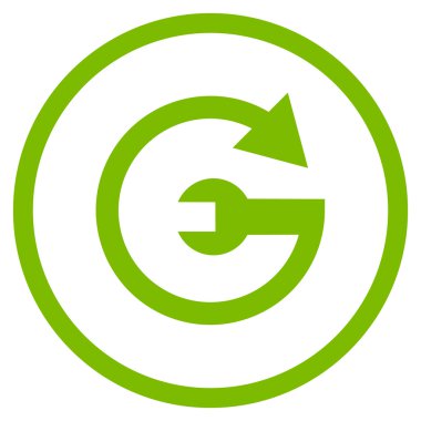 Hizmet düz yuvarlak vektör simgesi tekrar