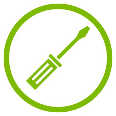 Tornavida düz yuvarlak vektör simgesi