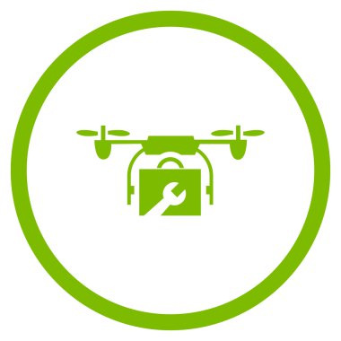 Hizmet uçağı düz yuvarlak vektör simgesi