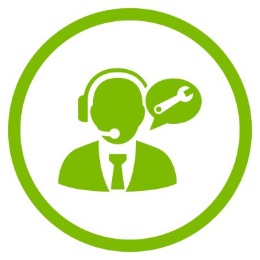 Vektör simgesi hizmet yöneticisi ileti düz yuvarlak