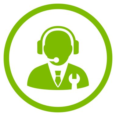 Vektör simgesi hizmet yöneticisi düz yuvarlak