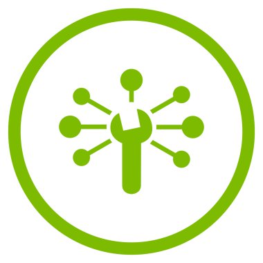 Servis ilişkileri yuvarlak vektör simge düz