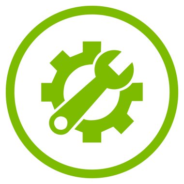 Teknik bakım düz yuvarlak vektör simgesi