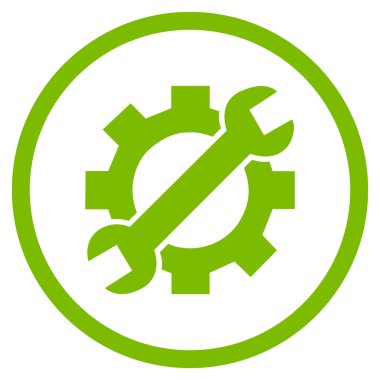 Donanım bakım düz yuvarlak vektör simgesi