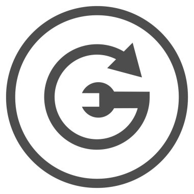 Hizmet düz yuvarlak vektör simgesi tekrar