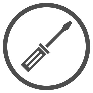 Tornavida düz yuvarlak vektör simgesi