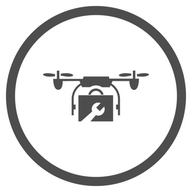 Hizmet uçağı düz yuvarlak vektör simgesi