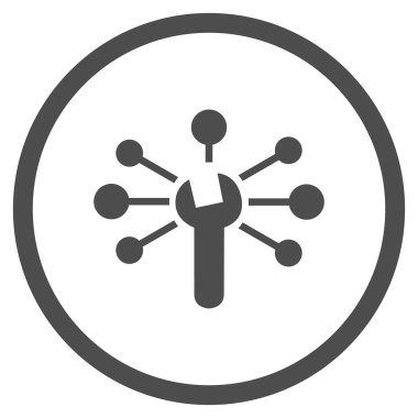 Servis ilişkileri yuvarlak vektör simge düz