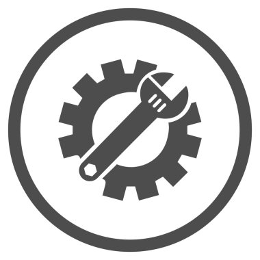 Donanım bakım düz yuvarlak vektör simgesi