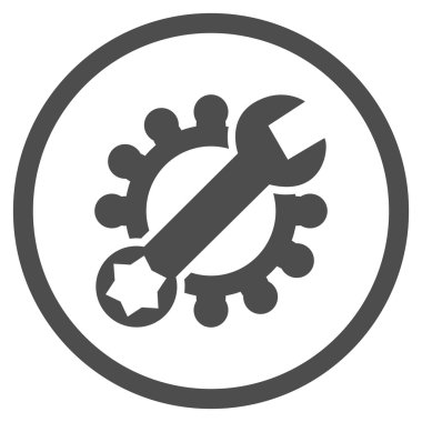 Teknik bakım düz yuvarlak vektör simgesi