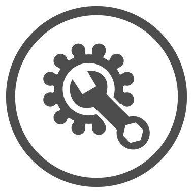 Düz yuvarlak vektör simge mekanik servis araçları