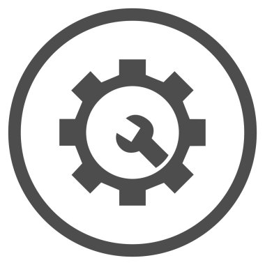 Onarım hizmeti düz yuvarlak vektör simgesi