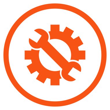 Geliştirici araçlar düz yuvarlak vektör simgesi