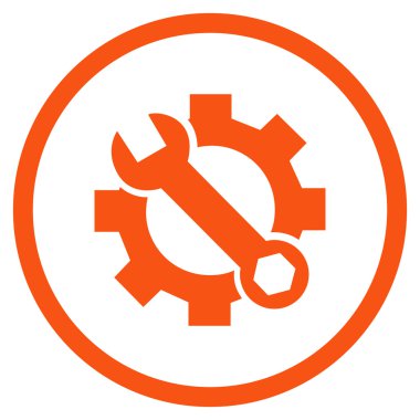 Onarım hizmeti düz yuvarlak vektör simgesi