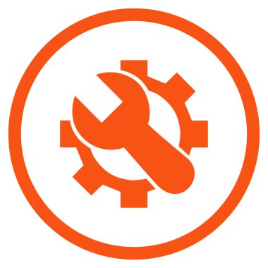 Düz yuvarlak vektör simge mekanik servis araçları