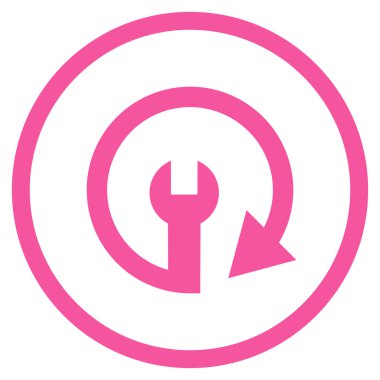 Hizmet düz yuvarlak vektör simgesi tekrar