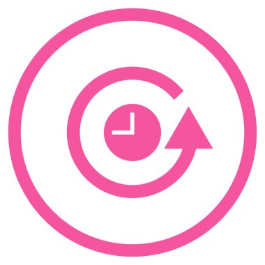 Saat düz yuvarlak vektör simgesi geri yükleme