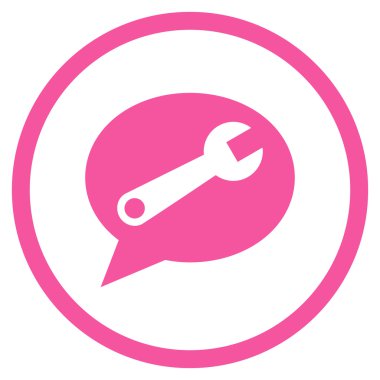 Hizmet ileti düz yuvarlak vektör simgesi