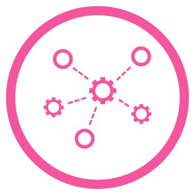 Servis ilişkileri yuvarlak vektör simge düz