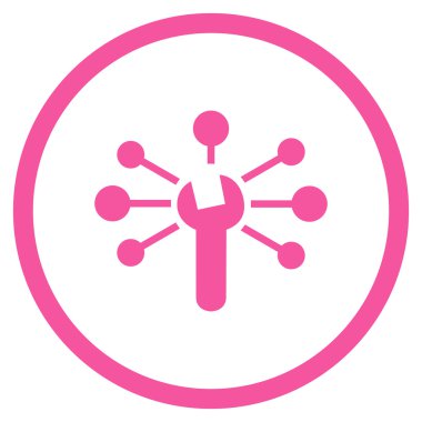 Servis ilişkileri yuvarlak vektör simge düz