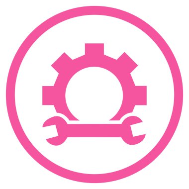 Donanım bakım düz yuvarlak vektör simgesi