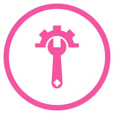 Hizmet düz yuvarlak vektör simge seçenekleri