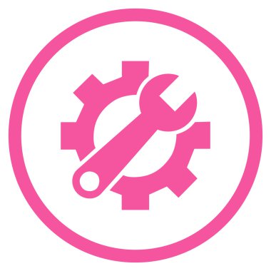 Hizmet düz yuvarlak vektör simge seçenekleri