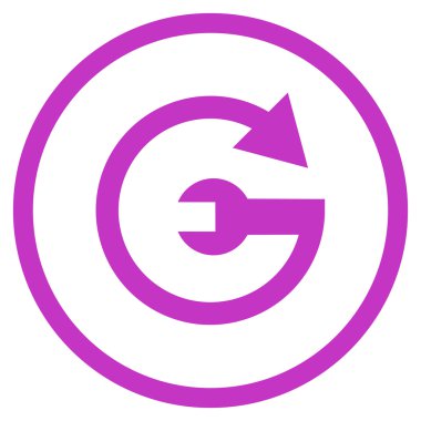 Hizmet düz yuvarlak vektör simgesi tekrar