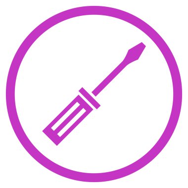 Tornavida düz yuvarlak vektör simgesi