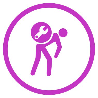 Servis kurye düz yuvarlak vektör simgesi