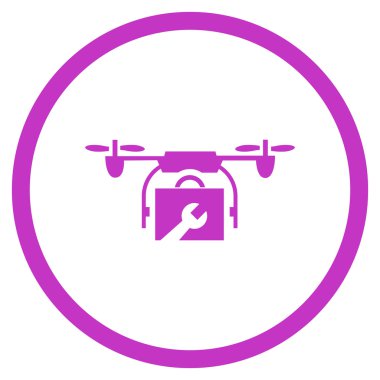 Hizmet uçağı düz yuvarlak vektör simgesi