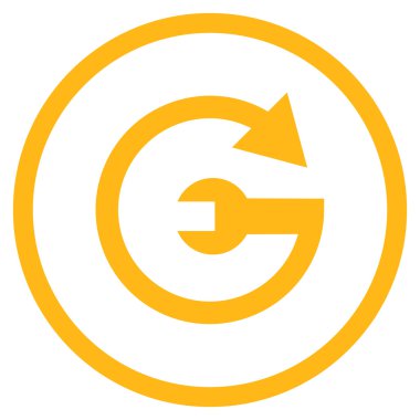 Hizmet düz yuvarlak vektör simgesi tekrar