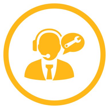 Vektör simgesi hizmet yöneticisi ileti düz yuvarlak