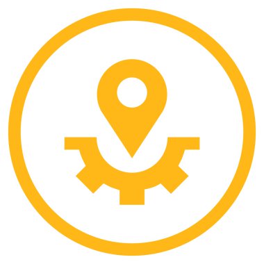 Hizmet harita işaretleyici düz yuvarlak vektör simgesi