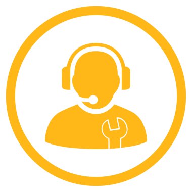 Hizmet operatör düz yuvarlak vektör simgesi