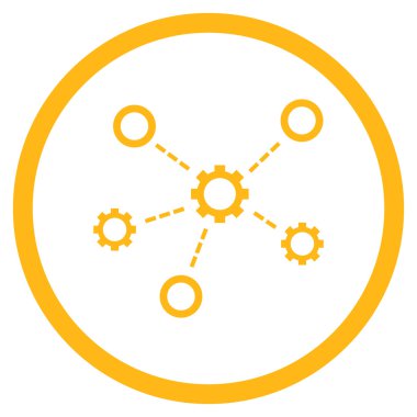 Servis ilişkileri yuvarlak vektör simge düz