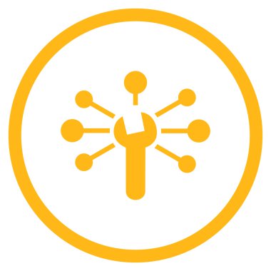 Servis ilişkileri yuvarlak vektör simge düz