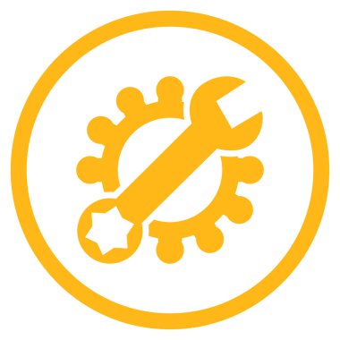 Onarım hizmeti düz yuvarlak vektör simgesi