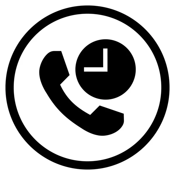 Telefoon plat afgeronde Vector tijdpictogram — Stockvector