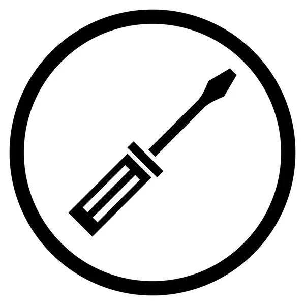 Tournevis plat rond vectoriel Icône — Image vectorielle