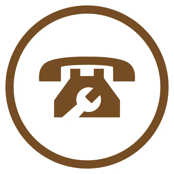 Téléphone de service Icône vectorielle arrondie plate — Image vectorielle