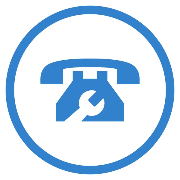 Service telefoon plat afgeronde Vector Icon — Stockvector