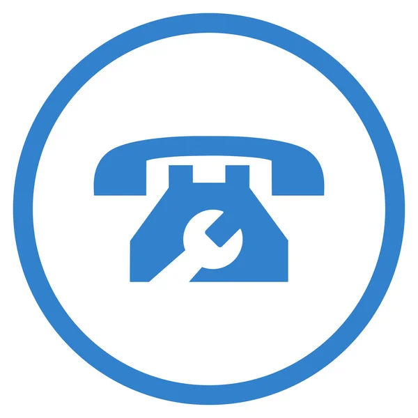 Telefone de serviço Flat Rounded Vector Icon —  Vetores de Stock