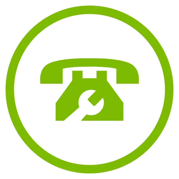 Telefone de serviço Flat Rounded Vector Icon — Vetor de Stock