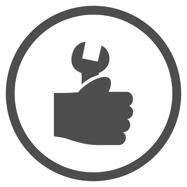 Service Hand plat afgeronde Vector Icon — Stockvector