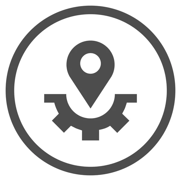 Marcador de mapa de serviço Flat Rounded Vector Icon —  Vetores de Stock